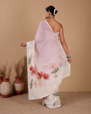 Linen Saree with Crochet Lace Detailing
