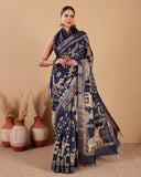 Moonga Silk Saree with Heritage Animal Motifs
