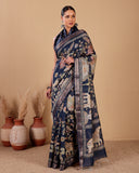 Moonga Silk Saree with Heritage Animal Motifs
