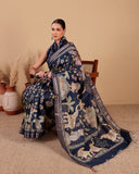 Moonga Silk Saree with Heritage Animal Motifs