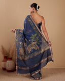 Moonga Silk Saree with Heritage Floral & Elephant Motifs