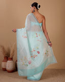 Stripes Chanderi Saree with Scallop Lace Detailing