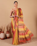 Sunset Stripes Handloom Silk Saree