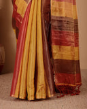 Sunset Stripes Handloom Silk Saree