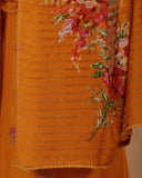 Mustard Yellow Mal Chanderi Suit Set with Tissue Stripe Dupatta