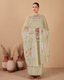Sage Green Mal Chanderi Suit Set