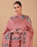 Rosewood Pink Chanderi Kurta Set with Printed Dupatta