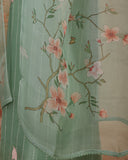 Mint Green Organza Kurta Set with Printed Dupatta