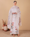Ivory Mist Mal Kurta Set with Cutwork Dupatta