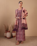 Blush Pink Hand Block Chanderi Suit Set