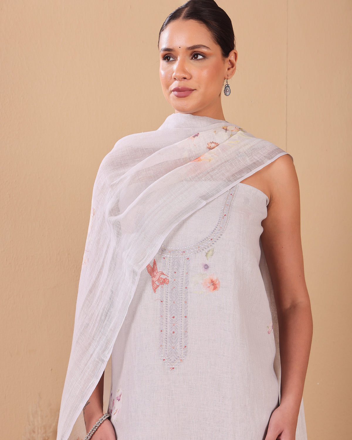 Misty Bloom Linen Suit Set