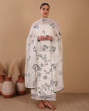 Ivory Botanical Mal Kurta Dupatta Set