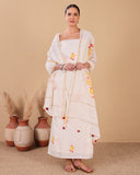 Golden Bloom Chanderi Kurta Dupatta Set