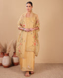 Golden Meadow Organza Kurta Dupatta Set