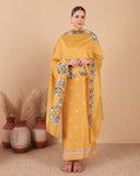 Golden Blossom Chanderi Suit Set