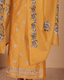 Golden Blossom Chanderi Suit Set
