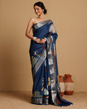 MIDNIGHT BLUE SILK SAREE