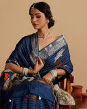 MIDNIGHT BLUE SILK SAREE