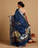 MIDNIGHT BLUE SILK SAREE