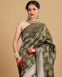 OLIVE GREEN BANARASI SAREE