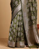 OLIVE GREEN BANARASI SAREE