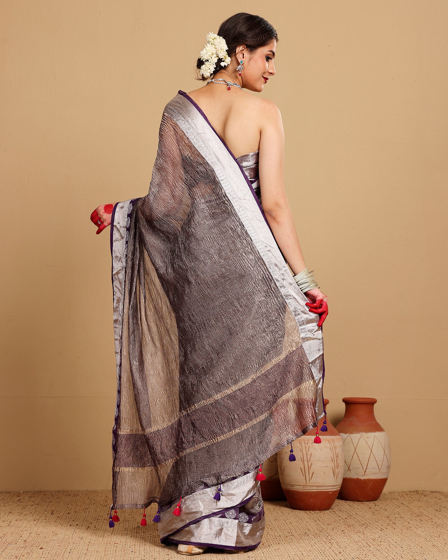 PURPLE TISSUE BANARASI SAREE