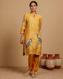 Golden Mustard Silk Cotton Kurta