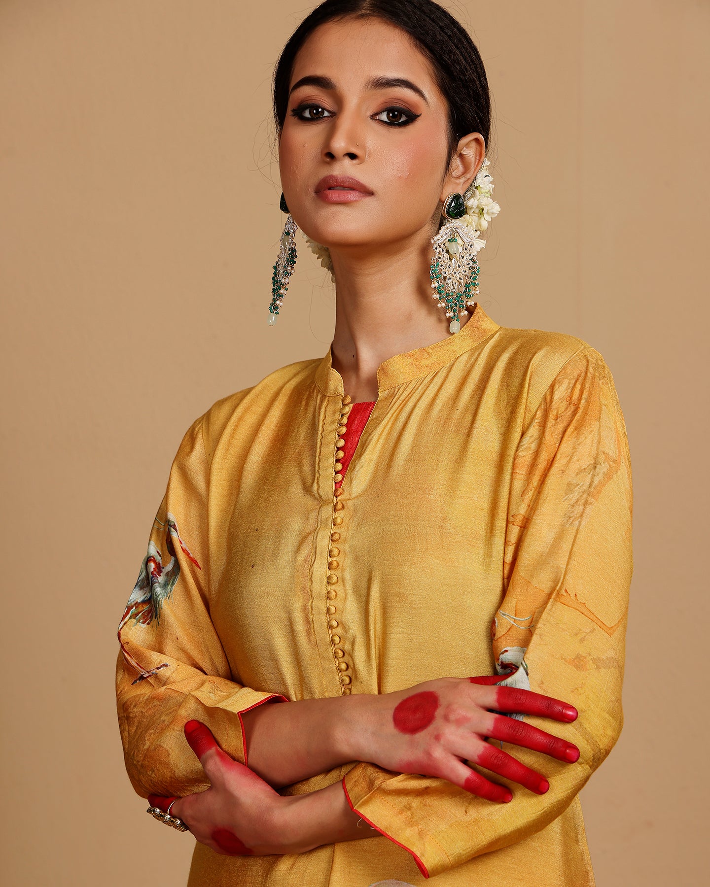 Golden Mustard Silk Cotton Kurta