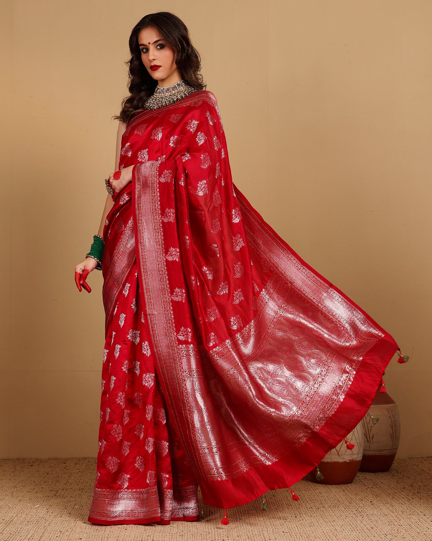 WOVEN RED KATAN SILK SAREE