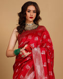 WOVEN RED KATAN SILK SAREE