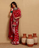 WOVEN RED KATAN SILK SAREE