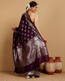 DEEP VOILET WOVEN KATAN SILK