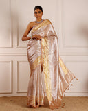 Peach Tissue Weave Saree
