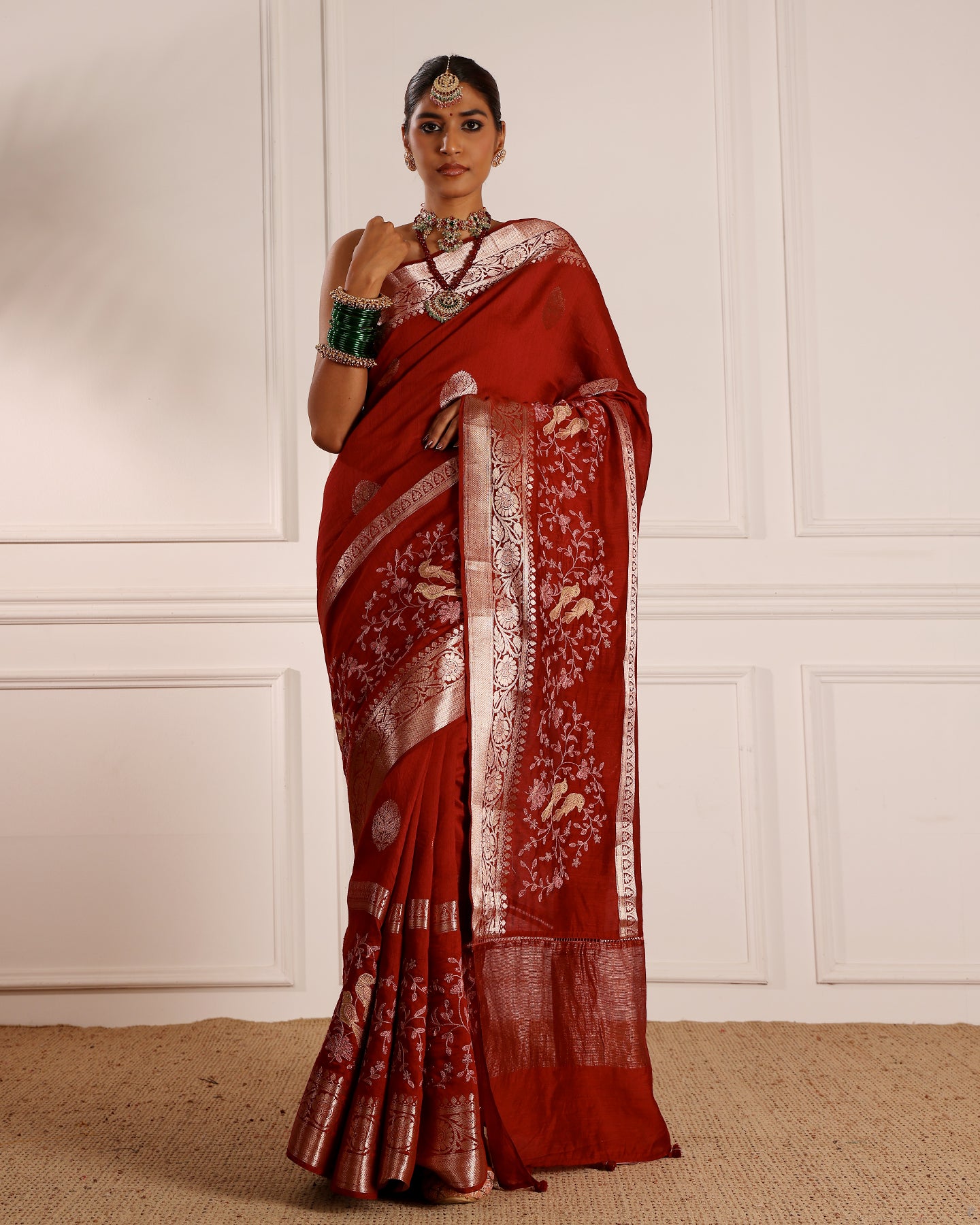 MOONGA WOVEN BOOTI SAREE