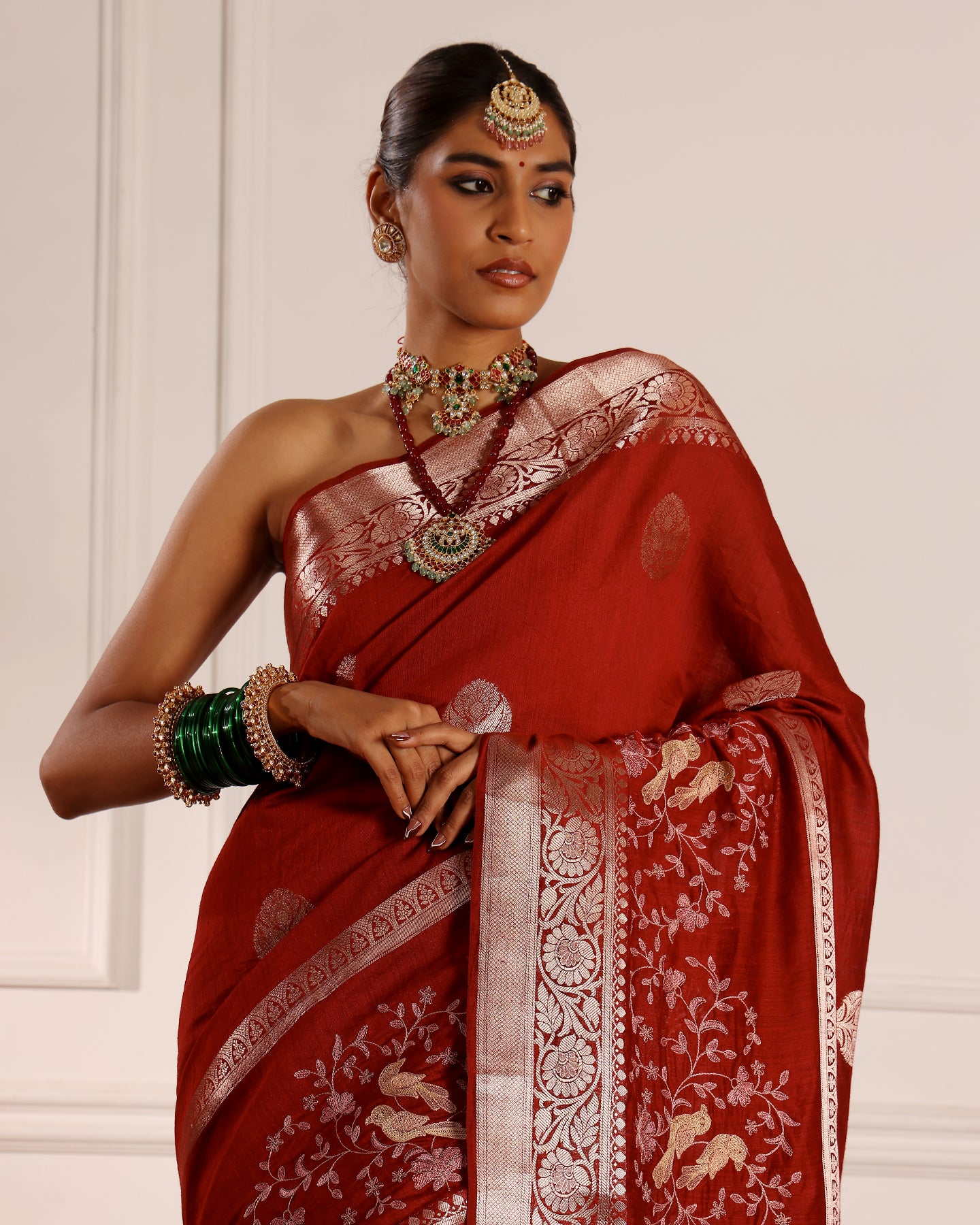 MOONGA WOVEN BOOTI SAREE