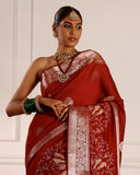 MOONGA WOVEN BOOTI SAREE