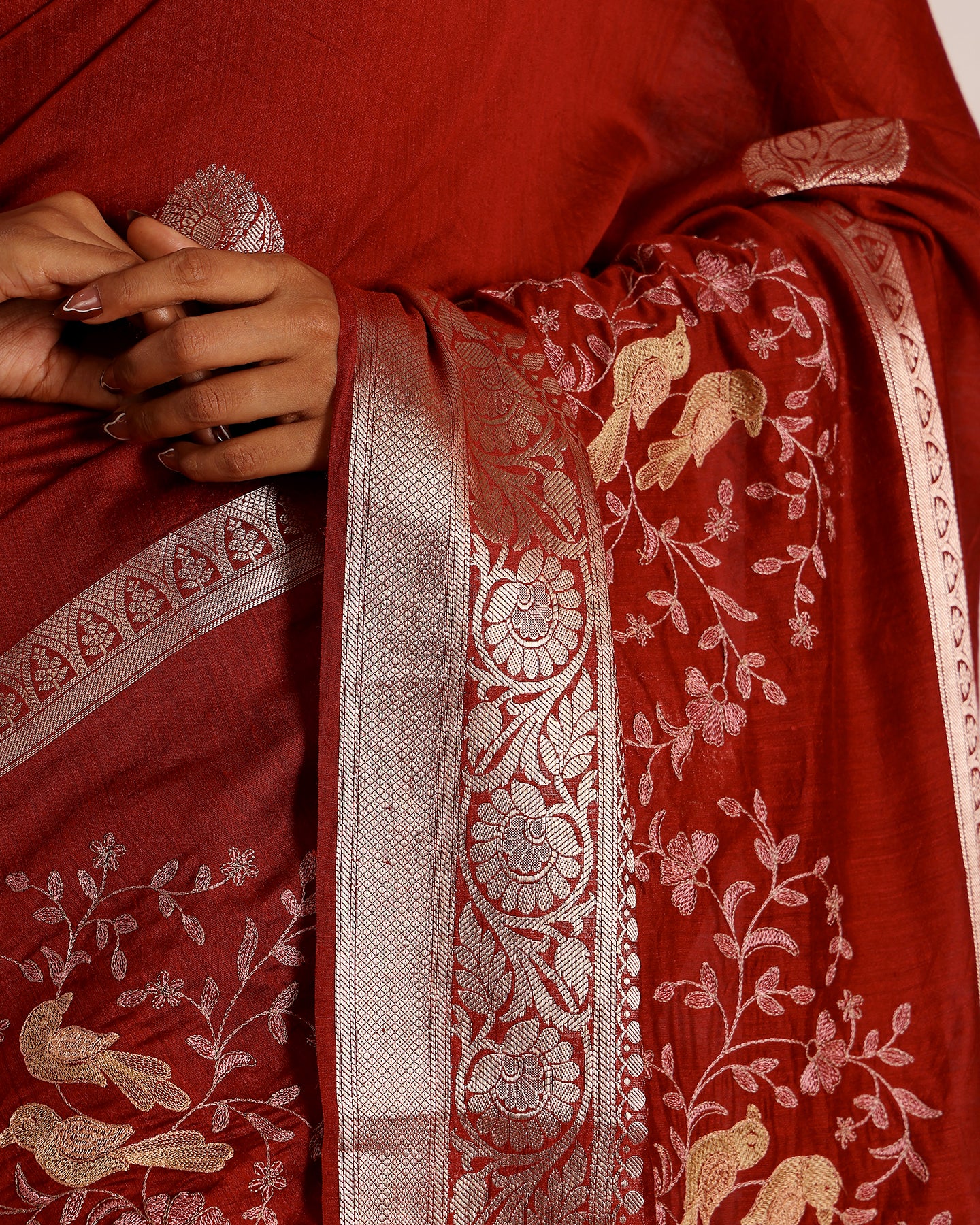 MOONGA WOVEN BOOTI SAREE