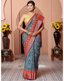 Ikkat Design Chiniya Silk Saree