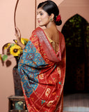 Ikkat Design Chiniya Silk Saree