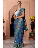 Blue Pichwai Chiniya Silk Saree