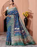 Blue Pichwai Chiniya Silk Saree