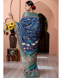 Blue Pichwai Chiniya Silk Saree