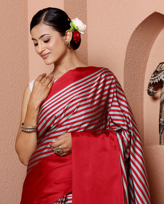 Red Mashru Gajji Silk Saree