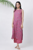 Floral Sleeveless Pink Kurta