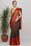 Mahogany Brown Katan Silk Drape