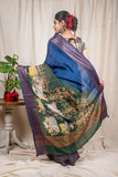 Shade Of Blue Moonga Silk Saree - Silk Mark Certified