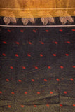 Charcaol Black Tissue Matka Silk Saree - Silk Mark Certified