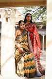 Red Stripes Chanderi Saree