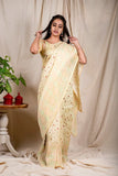 Lemon Linen Silk Saree