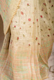 Lemon Linen Silk Saree